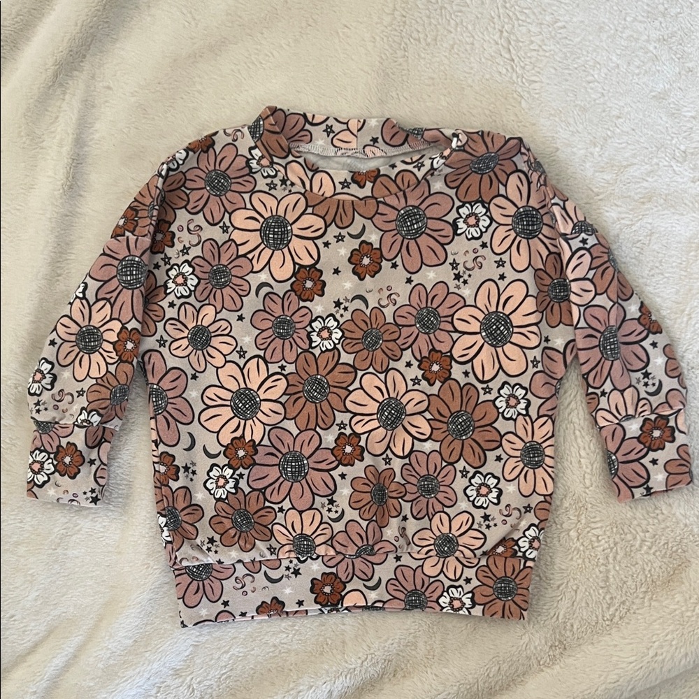 Floral Kids Shirt in Pink and Brown
